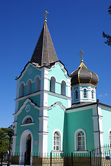 Image showing Blue church