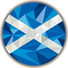 Image showing Scotland Flag Icon Circle Low Polygon