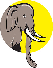 Image showing Indian Elephant Head Cartoon