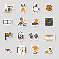 Image showing Soccer Icon Sticker Set