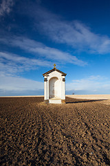 Image showing A small chapel in the middle of fields