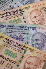 Image showing Different banknotes from India 