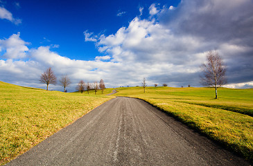 Image showing Empty road in the spring landscape