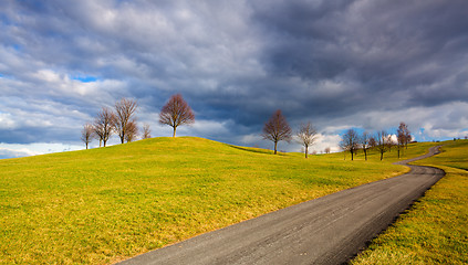 Image showing Empty road in the spring landscape