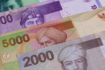 Image showing Different Indonesian rupiah on the table