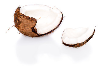 Image showing Fresh coconut on white background