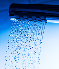 Image showing Shower Head with Running Water