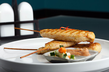 Image showing Chicken Satay Skewers