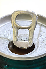 Image showing Closeup shot from the pull ring on a beverage can