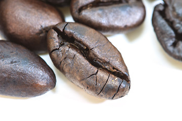 Image showing coffee beans isolated on white background 