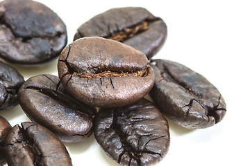 Image showing coffee beans isolated on white background 