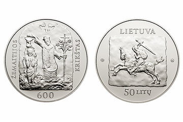 Image showing commemorative circulation 50 litas coin