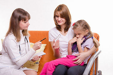 Image showing The pediatrician tells about medicine mom sick girl