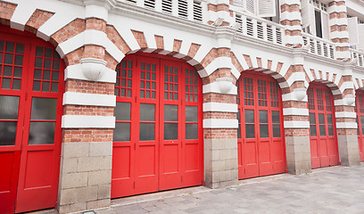 Image showing Colorful Facade of Fire Station in Singapore