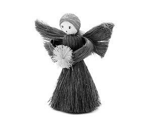 Image showing Christmas Angel tree decoration made from straw