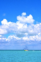 Image showing boat  wave  in mexico froath and 