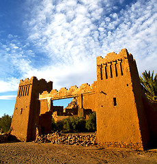 Image showing africa  in histoycal maroc  old construction  and the blue cloud