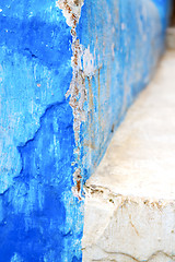 Image showing blue  in texture wall and  step  africa abstract