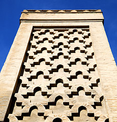 Image showing the history in maroc africa  minaret religion and  blue    sky