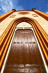 Image showing  lombardy    in  the villa cortese   old   church  closed brick 