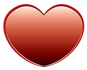 Image showing Vector red heart on a white background