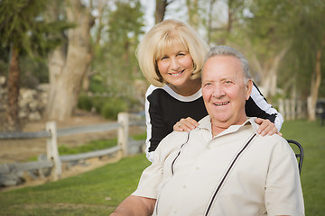 Image showing Affectionate Senior Couple Portrait At The Park