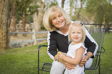 Image showing Grandmother and Granddaughter Playing At The Park