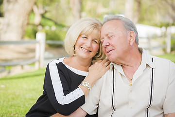 Image showing Affectionate Senior Couple Portrait At The Park