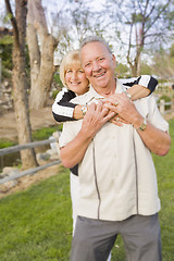 Image showing Affectionate Senior Couple Portrait At The Park