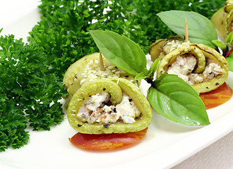 Image showing Zucchini rolls