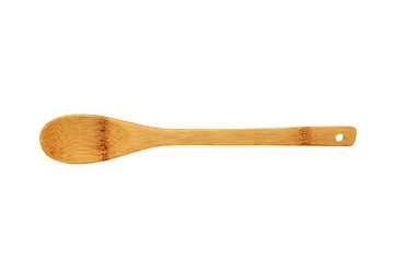 Image showing traditional wood spoon over white background