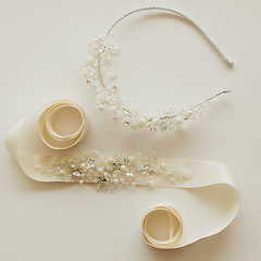 Image showing composition of wedding accessories bride