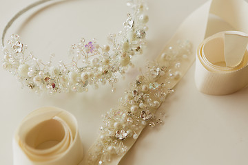 Image showing composition of wedding accessories bride