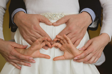 Image showing Family holding hands together closeup