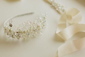 Image showing composition of wedding accessories bride