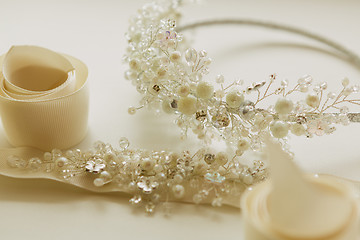 Image showing composition of wedding accessories bride