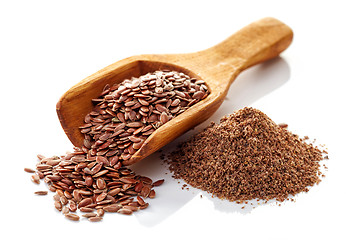 Image showing Flax seeds on a white background