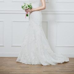 Image showing Beautiful wedding bouquet in hands