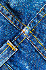 Image showing blue old jeans seams