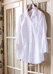 Image showing white cotton shirt on a hanger