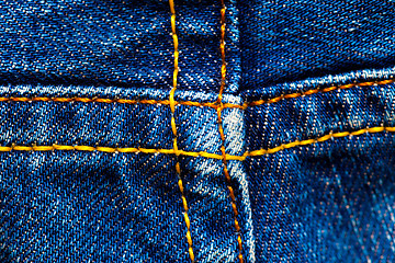 Image showing old jeans surface with seams