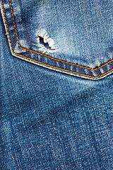 Image showing jeans pocket with hole