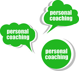 Image showing personal coaching, Set of stickers, labels, tags. Template for infographics