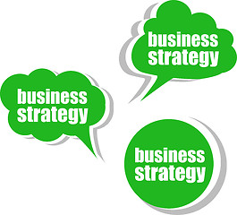 Image showing business strategy. Set of stickers, labels, tags. Template for infographics