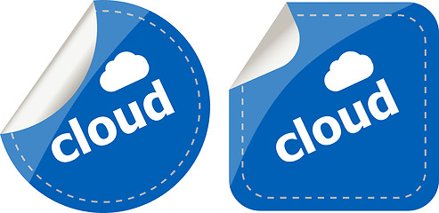 Image showing stickers label set business tag with cloud word