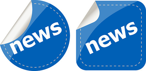 Image showing news stickers set, icon button isolated on white