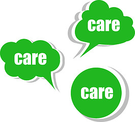 Image showing care. Set of stickers, labels, tags. Template for infographics