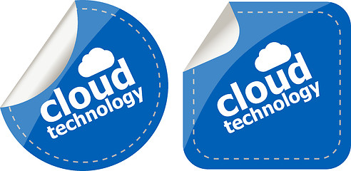 Image showing cloud application stickers label tag set isolated on white