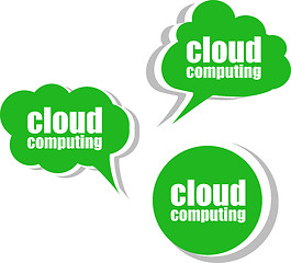 Image showing cloud computing. Set of stickers, labels, tags. Template for infographics