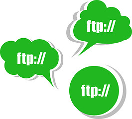 Image showing ftp. Set of stickers, labels, tags. Business banners